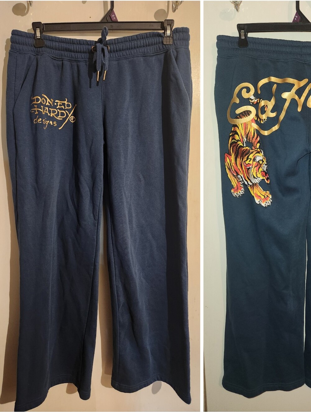 Authentic Ed Hardy Tiger Sweat Pants Pop Navy XL